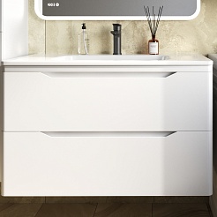 Style Line Мебель для ванной Марелла 90 Люкс Plus антискрейтч подвесная белая матовая – фотография-4